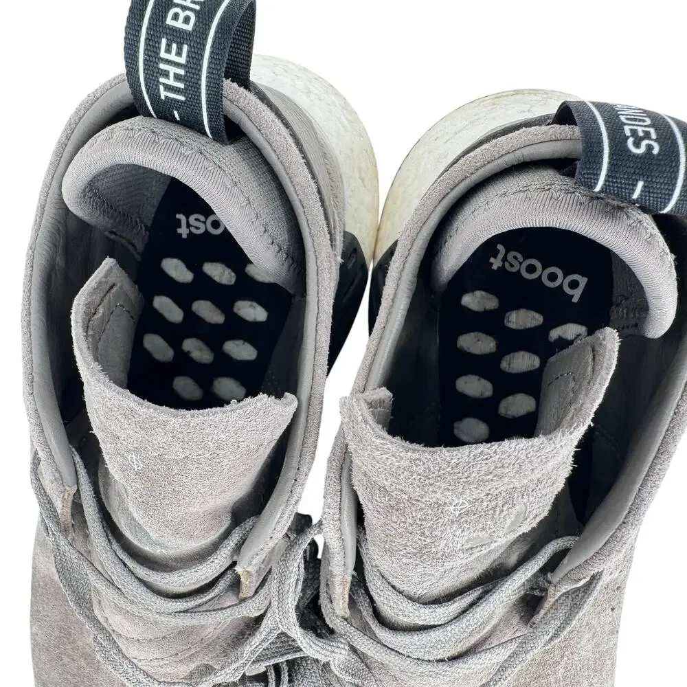 adidas‎ Boost Running Shoes Men's 8.5 Gray Suede Athletic Lace Up Low Top 675001
